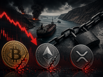 호르무즈 해협 봉쇄 충격… 비트코인·이더리움·XRP, 지정학 리스크와 기관 이탈에 동반 폭락 위기